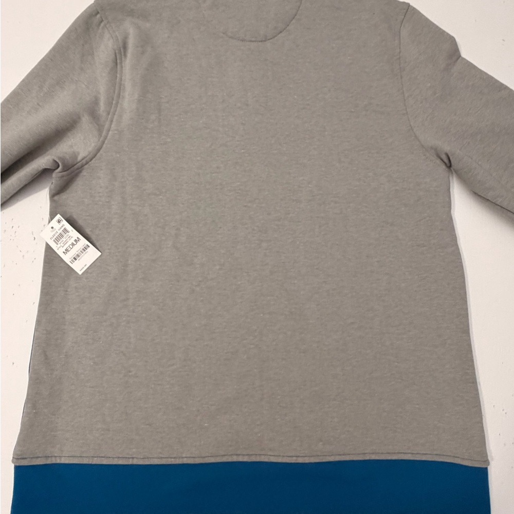 Club Room Men's Tri-Tone Fleece Hang Sweater - Light Gray, Dark Blue, Sky Blue - Picture 7 of 10